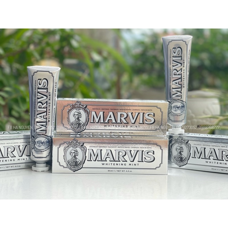 Kem Đánh Răng Marvis Whitening Mint - Làm Trắng Răng