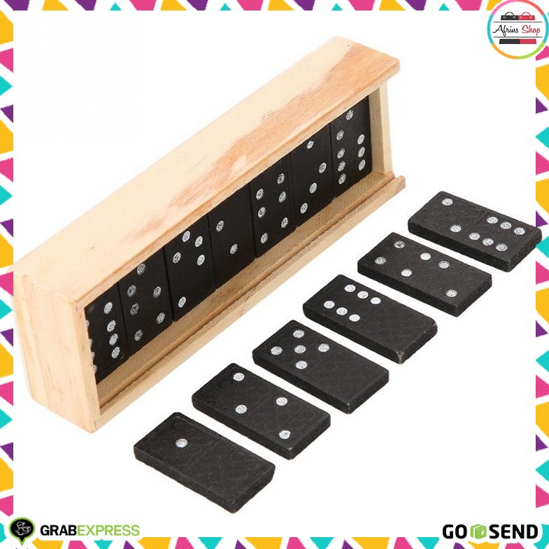 Hộp 28 Quân Bài Domino Bằng Gỗ Kèm Hộp Đựng