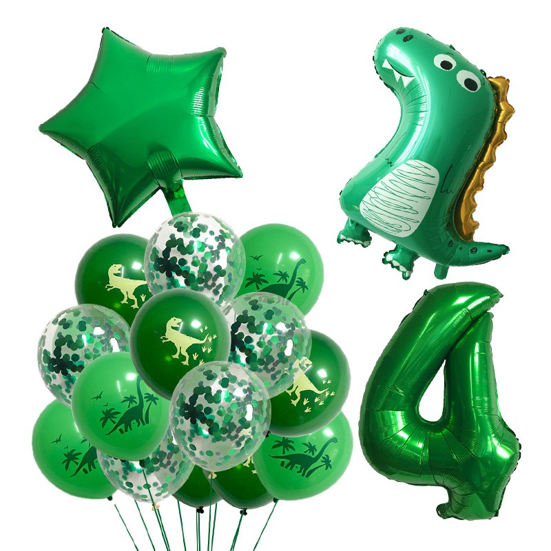 Set 18 Bong Bóng Hình Khủng Long 32 Inches Trang Trí Tiệc Sinh Nhật Cho Bé