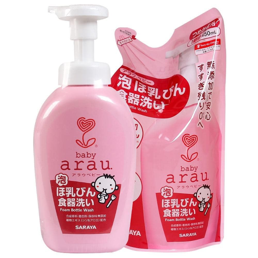 NƯỚC RỬA BÌNH ARAU BABY NHẬT CHAI 500ML/TÚI 450ML-TOMATO SHOP