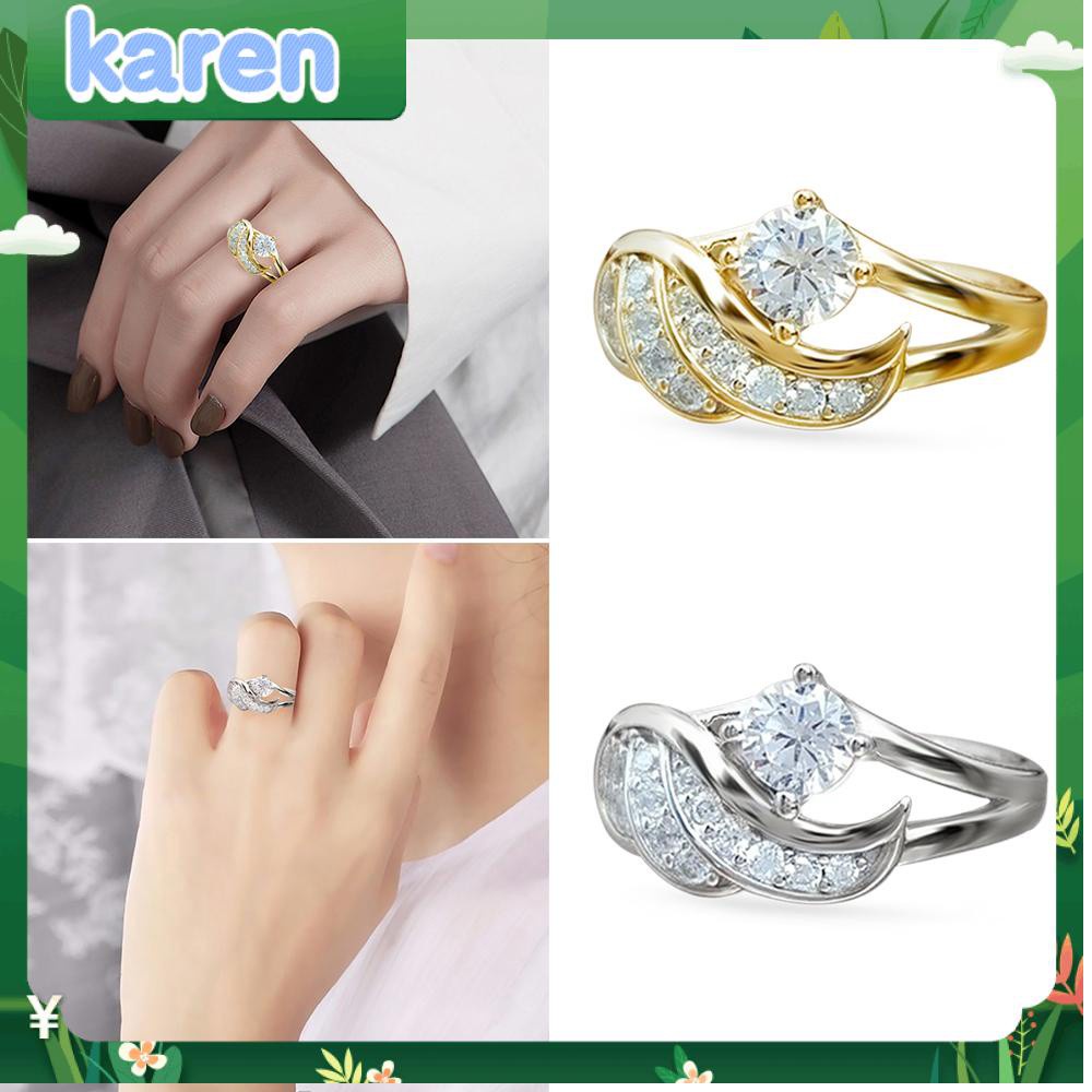 Nhẫn Hình Cánh Thiên Thần Đính Đá Zircon Thời Trang Cho Nữ