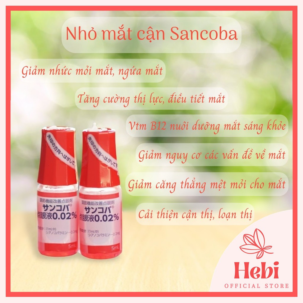 Nước nhỏ mắt Sancoba Nhật Bản cho người cận thị mỏi mắt 5ml OTH0004 hebi_officialstore