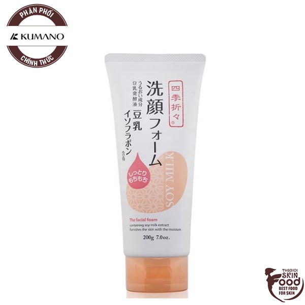 Sữa Rửa Mặt Chiết Xuất Từ Đậu Nành Shikioriori Soy Milk Facial Foam 200g