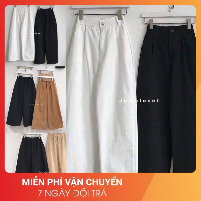 [Loại 1/Freeship] Quần xuông kaki ống rộng Hàn Quốc 24APRIL  quần quốc dân mix gì cũng đẹp chất kaki đanh mịn