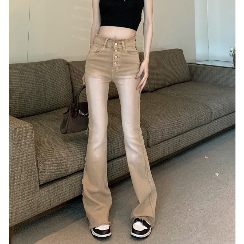 Quần Jean Nữ Lưng Cao Ống Đứng Dễ Phối Đồ