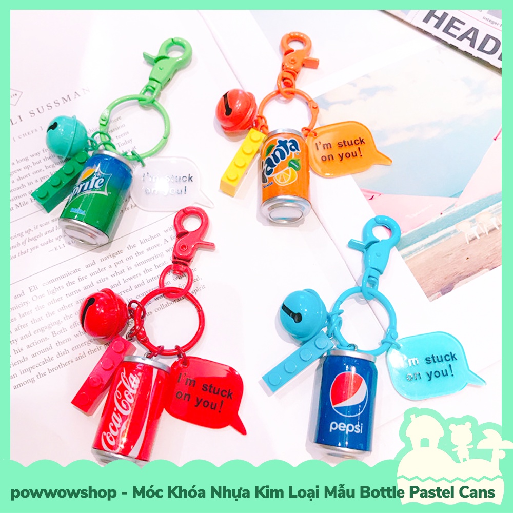 [Sẵn VN - Hỏa Tốc] Móc Khóa Nhựa Kim Loại Nhẹ Mẫu Bottle Pastel Cans Đơn Giản