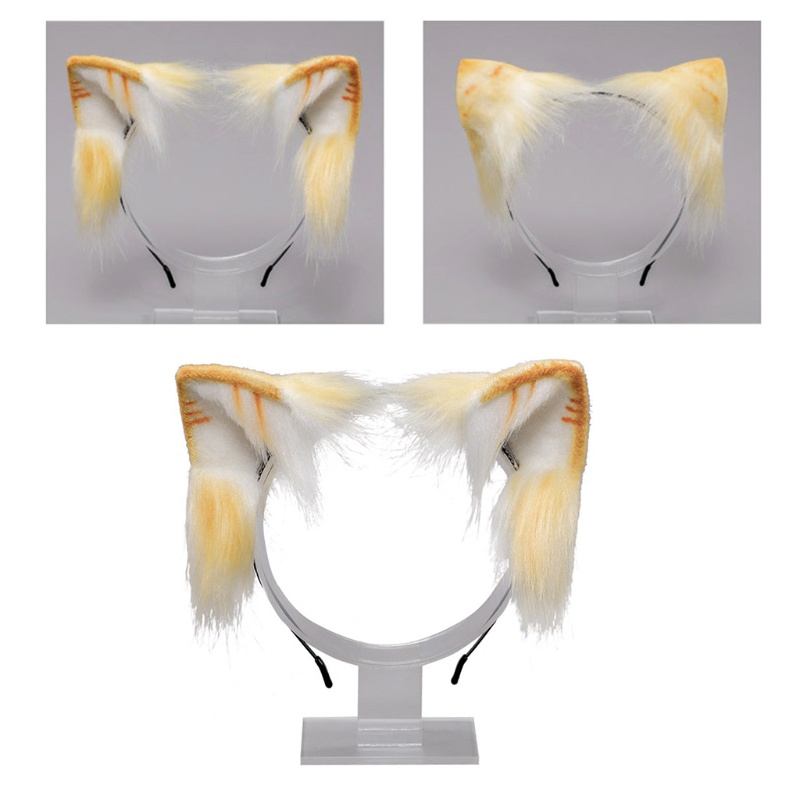 Kẹp Tóc Tai Mèo Phối Lông Nhân Tạo Đáng Yêu