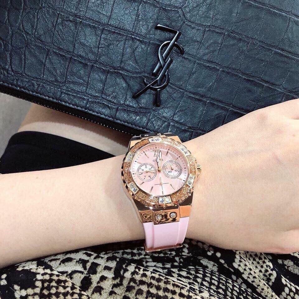 Đồng Hồ Nữ Guess Rose Gold-Tone Pink Multifunction U1053L3