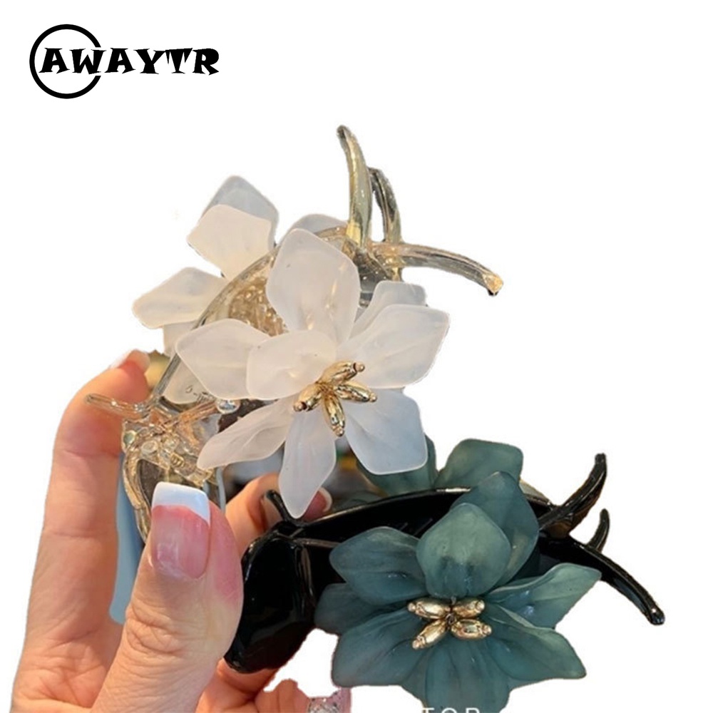 Kẹp Tóc Càng Cua Bằng Nhựa Hình Hoa Đơn Giản Thời Trang Cho Nữ