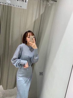 Áo dài tay xanh mint