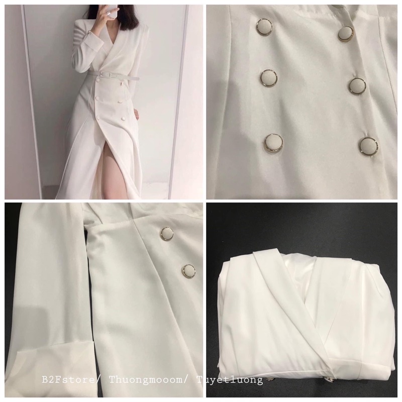 Đầm vest sang chảnh kèm belt, sang trọng đi tiệc