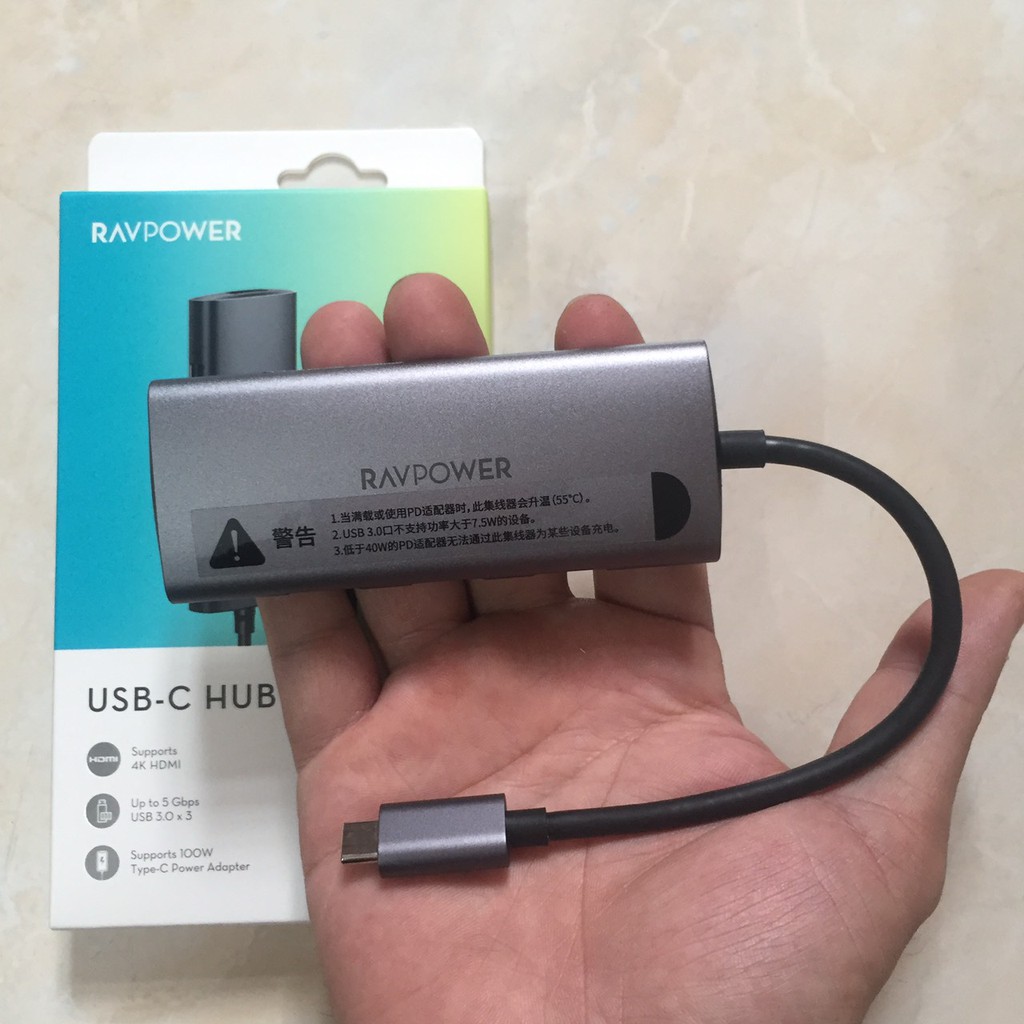 Cổng Chuyển Hub 7 in 1 RAVPower cho MB, PC & Devices, (RP-CUCN001)- Bảo hành 12 tháng