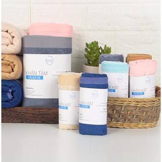 Khăn mặt, khăn gội sợi tre Greenbamboo cao cấp xuất Nhật  28x50cm, 35x75cm