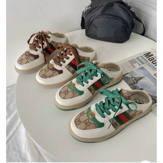 Giày Sục Thể Thao Dây Vải Họa TIết Thổ Cẩm Sọc Đỏ (Sục Lười)