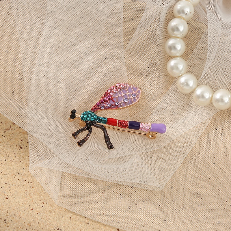 Ghim Cài Áo Hình Chuồn Chuồn Đính Đá Pha Lê Thời Trang Cho Nữ