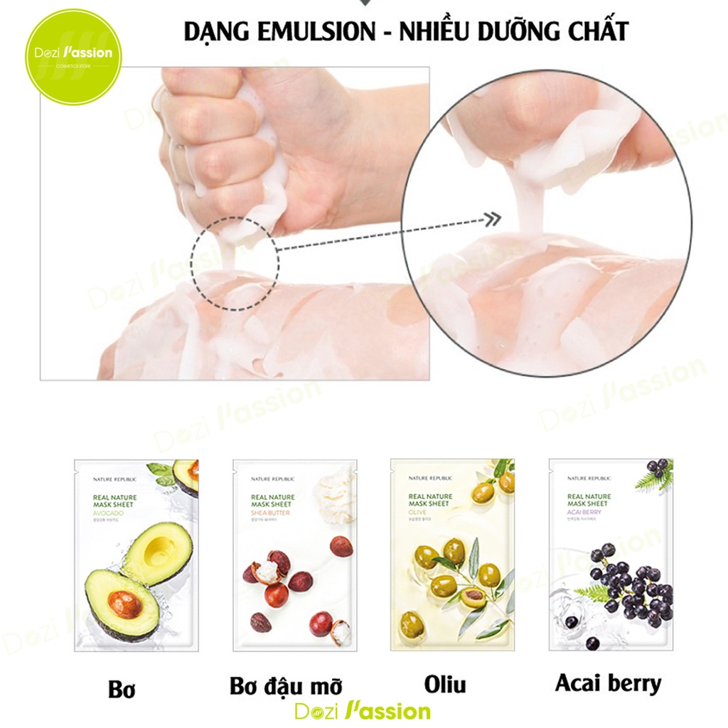 Mặt Nạ Natural Republic Dưỡng Trắng Da, Cấp Ẩm, Chống Oxi Hóa - Nature Republic Real Nature Mask Sheet 23ml/Miếng