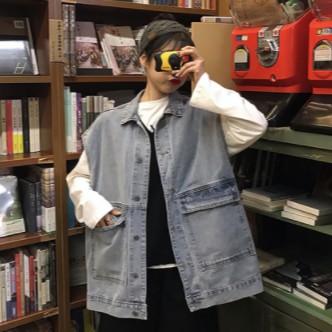 Áo khoác denim không tay phong cách Hàn Quốc cá tính | BigBuy360 - bigbuy360.vn