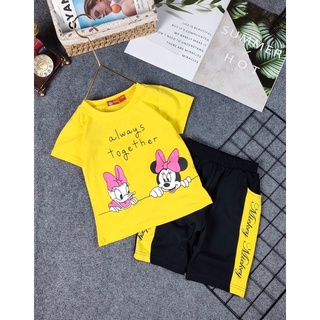 [27- 48kg] Bộ thun hoạt hình sz Đại cực cute cho bé gái - sỉ đồ bộ trẻ em