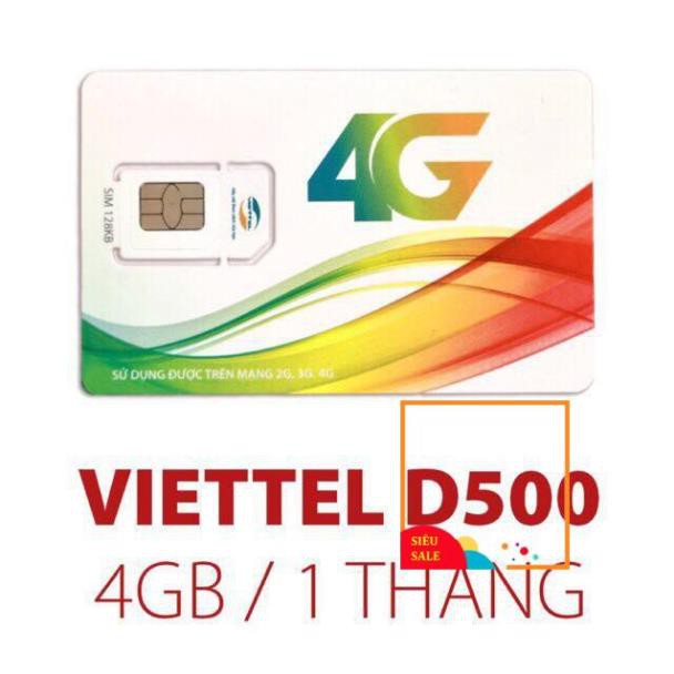 SIM 4G VIETTEL  D900 7GB/THÁNG D500 KM 4GB/THÁNG MOBI TẶNG 4GB/THÁNG VINA D500 TẶNG 5GB/THÁNG DÙNG 1 NĂM MIỄN PHÍ