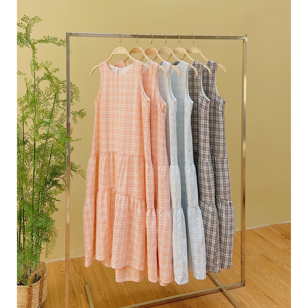 Happy Zoo - Đầm sát nách bèo chân caro ( 3 màu ) | BigBuy360 - bigbuy360.vn