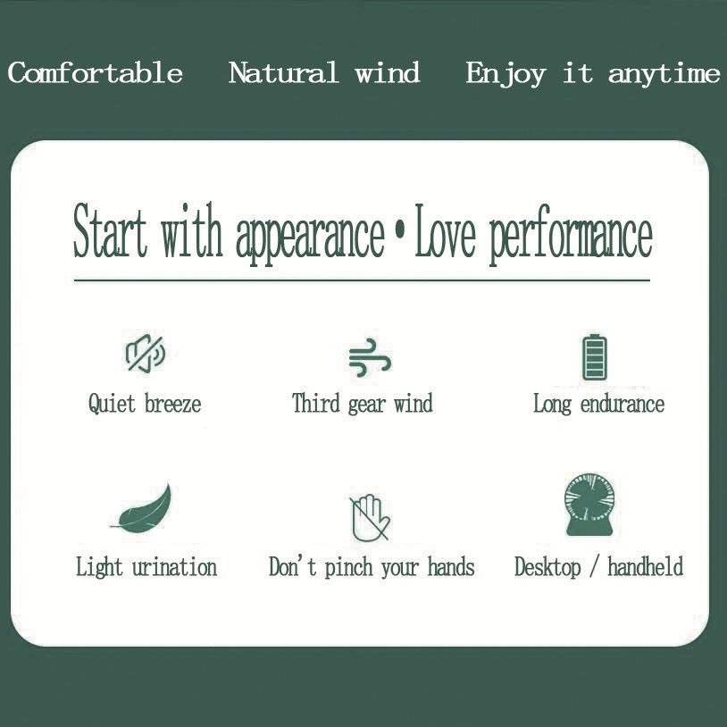 Quạt mini để bàn sạc USB không gây tiếng ồn tùy chọn màu sắc