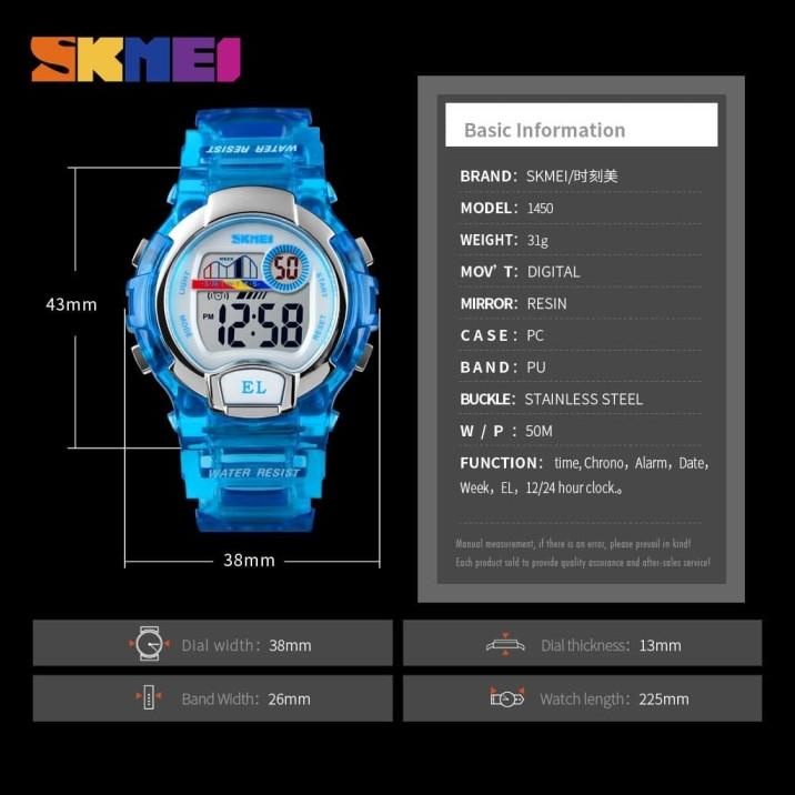Đồng Hồ Nam Chống Thấm Nước Skmei 1450 50M Đen