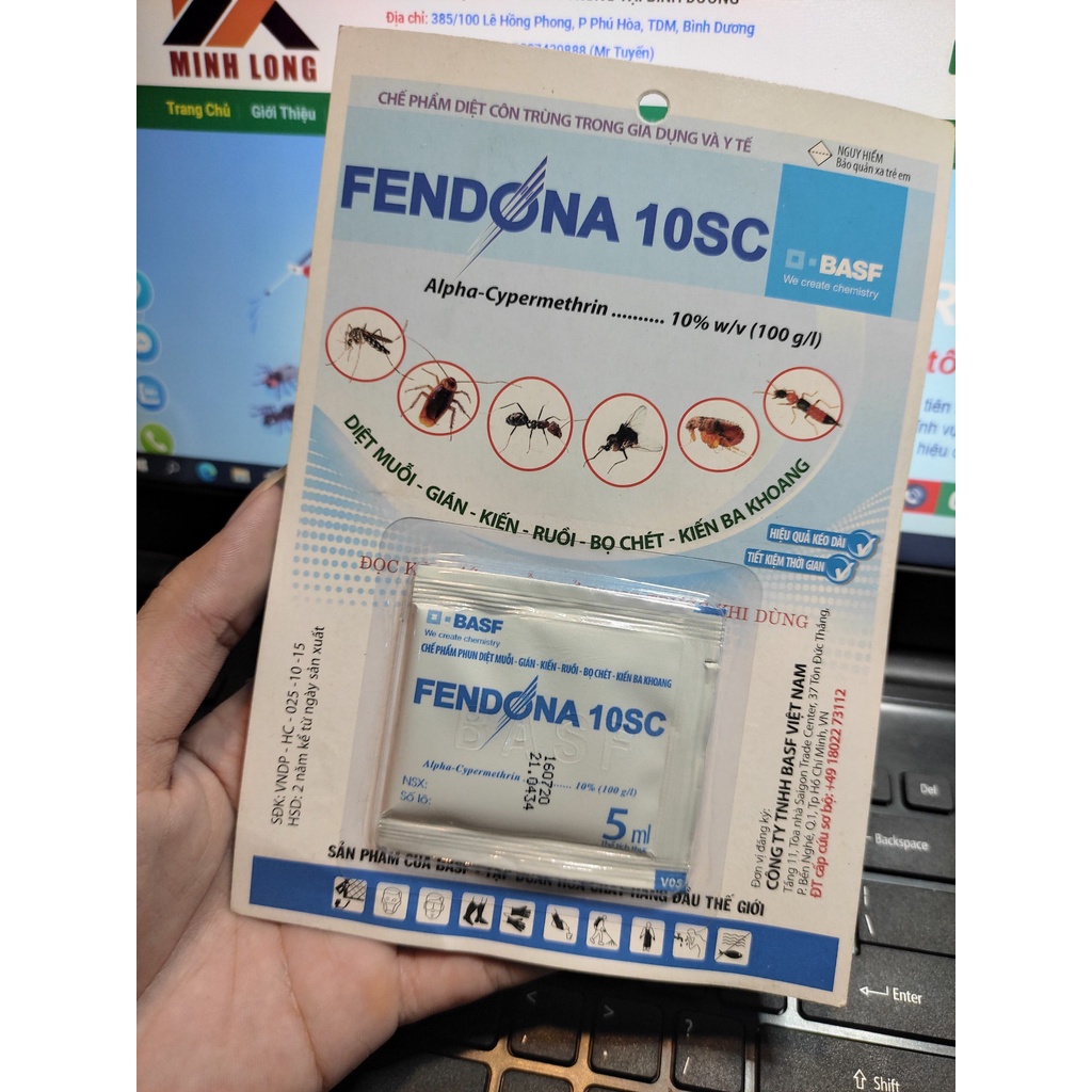 Dung dịch diệt ruồi muỗi và kiến gián an toàn và hiệu quả dạng gói Fendona 5ml