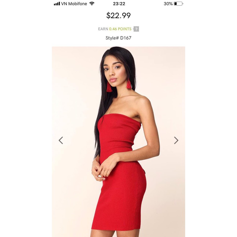 Đầm ống Active USA thun gân