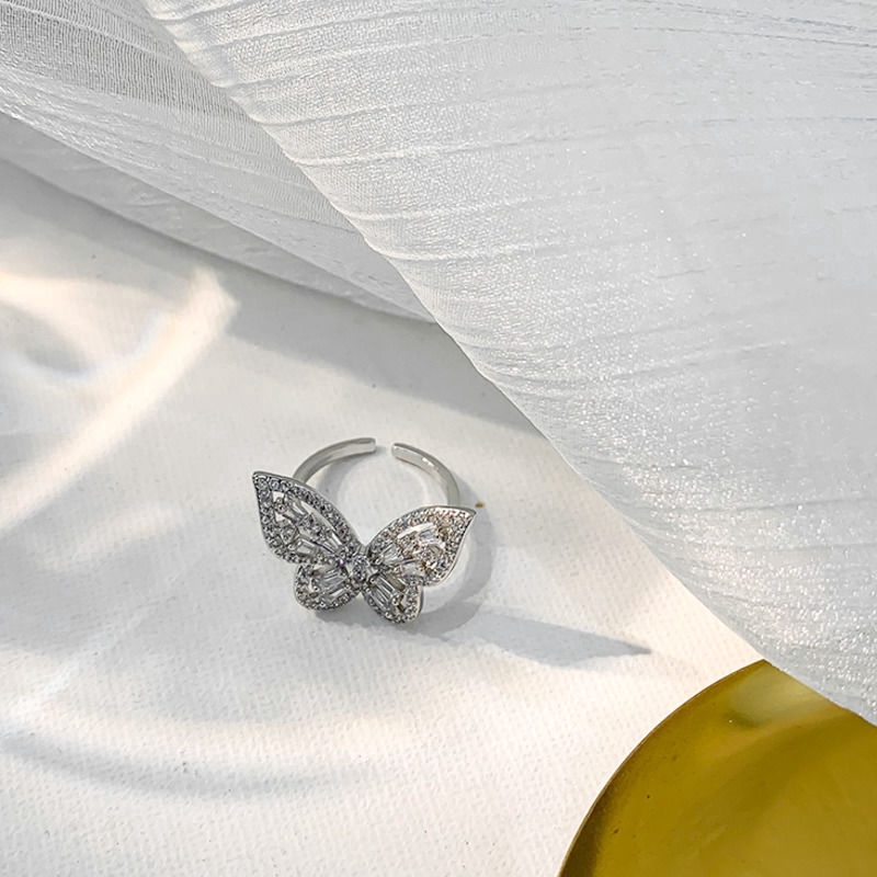 Nhẫn Dạng Hở Hình Bướm Đính Đá Xinh Xắn Dành Cho Nữ