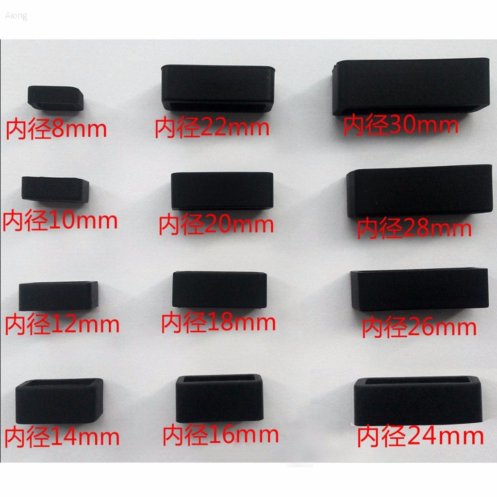 Set 10 Vòng Cao Su Đen Thay Thế Cho Dây Đeo Đồng Hồ
