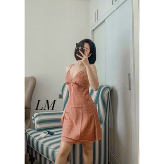 váy ngủ chấm bi