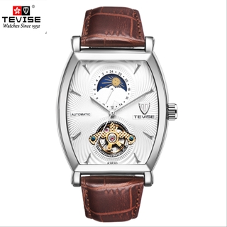 Đồng hồ cơ tevise đa chức năng tự động thời trang dây đeo da star 8383d dành cho nam