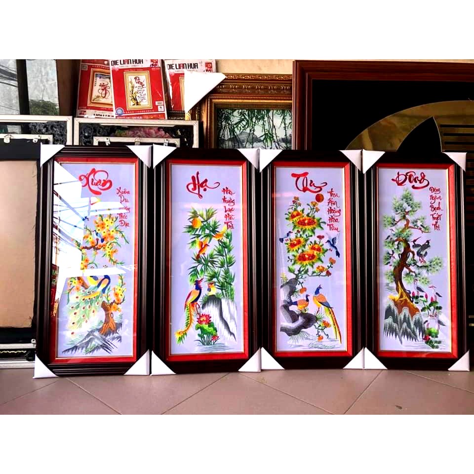 Tranh thêu sẵn tứ quý 4 mùa | BigBuy360 - bigbuy360.vn