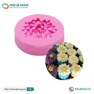 Khuôn Silicone Hình Hoa Sen 3D Mini 5.4cm Trang Trí Bánh/Xà Phòng