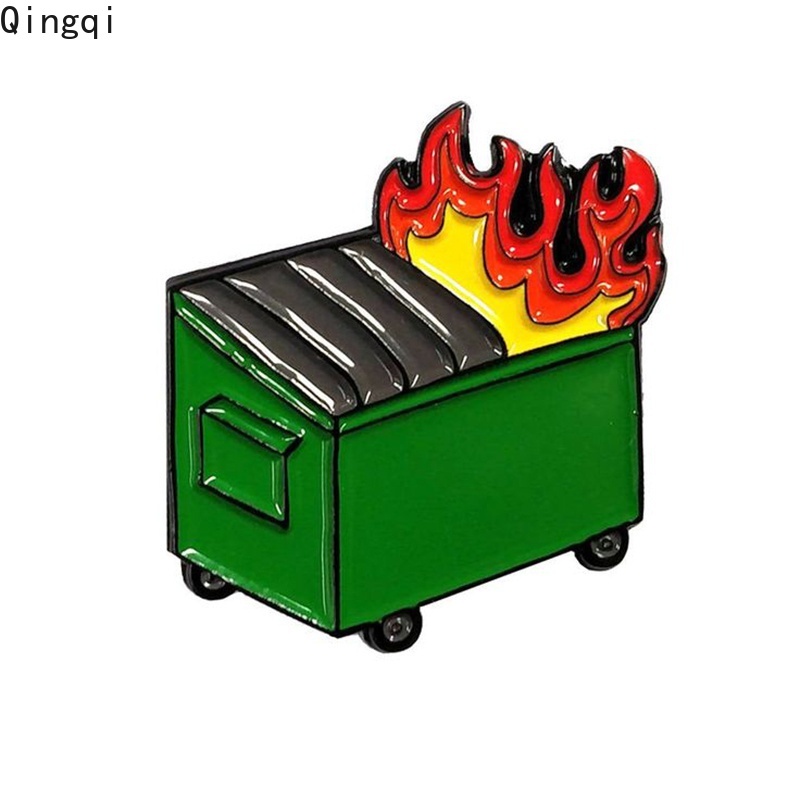 Ghim cài áo Miss Zoe hình thùng rác hoạt hình vui nhộn