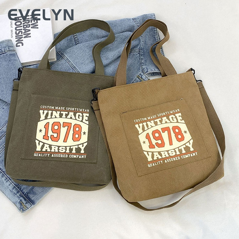 Túi Xách canvas Sức Chứa Lớn In Họa Tiết Thời Trang Cho Nữ