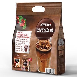 (CAFE SỮA ĐÁ 25 GÓI) Cà phê hòa tan Nescafé cà phê sữa đá (Bịch 25 gói x 24 g)