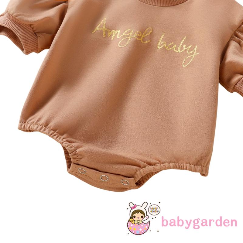 Bộ áo liền quần cổ tròn tay ngắn in chữ cài nút thời trang mùa hè cho bé