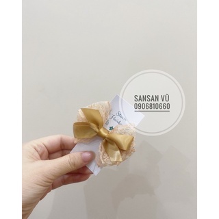 Kẹp/Cặp tóc nơ ren be