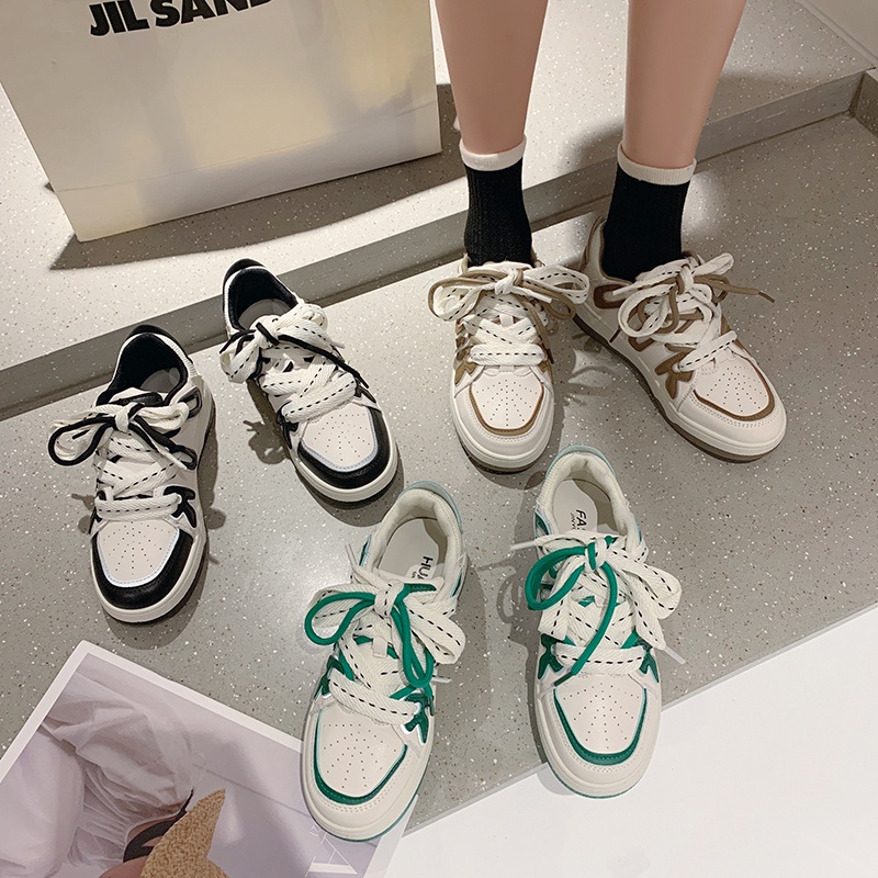💘 Giày thể thao đế bằng cột dây sành điệu cho nữ 💘  thoáng khí  thiết kế mới