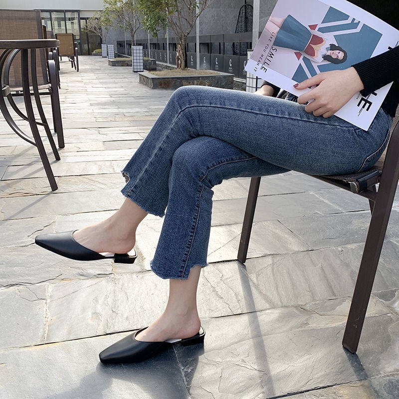 Dép Muller Mũi Nhọn Đế Bằng Thời Trang Mùa Hè 2020 Cho Nữ