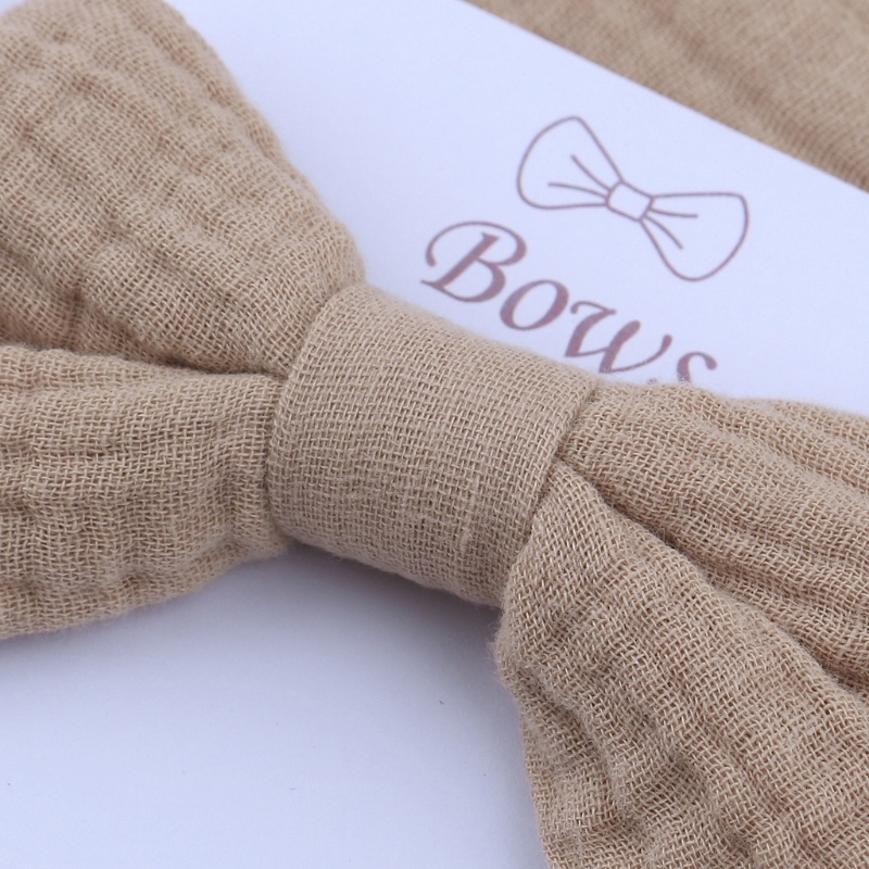 Yếm Ăn Vải Cotton Mềm Màu Trơn Đính Nơ Hình Tam Giác Dễ Thương