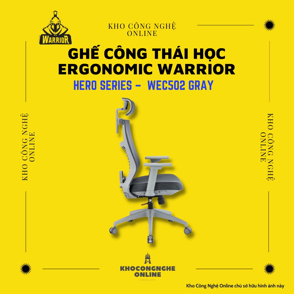 Ghế công thái học ergonomic WARRIOR – Hero series – WEC502 Gray