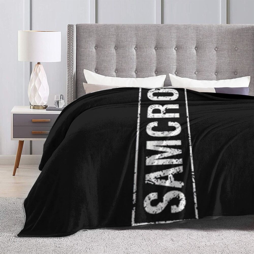 Samcro Biker Motorcycle Club Super Soft Micro Fleece Blanket Microfiber Holiday Winter Cabin Warm Blankets