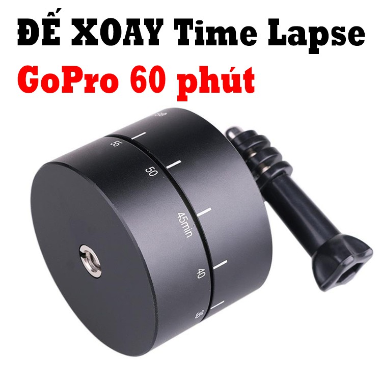 Đế xoay time lapse gopro 8 / 7 6 5 60 phút bằng kim loại có chuông báo