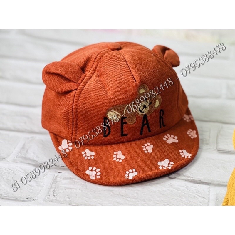 MŨ KẾT NHÍ THÊU CON GẤU CUTE DỂ THƯƠNG DÀNH CHO BÉ TỪ 6 tháng đến 3t