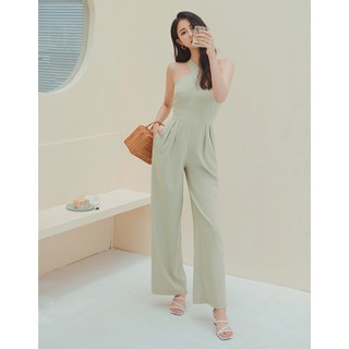 Jumpsuit dài vai chéo cổ yếm nữ Air Space 2121828006