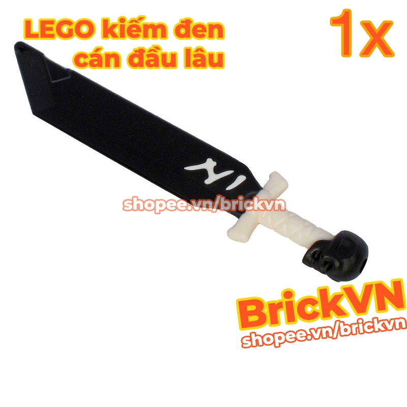 LEGO Thanh Kiếm Ninjago Lưỡi Đen Cán Trắng Cỡ 5,44 x 1,04 x 0,5 cm ID 6300094 66954