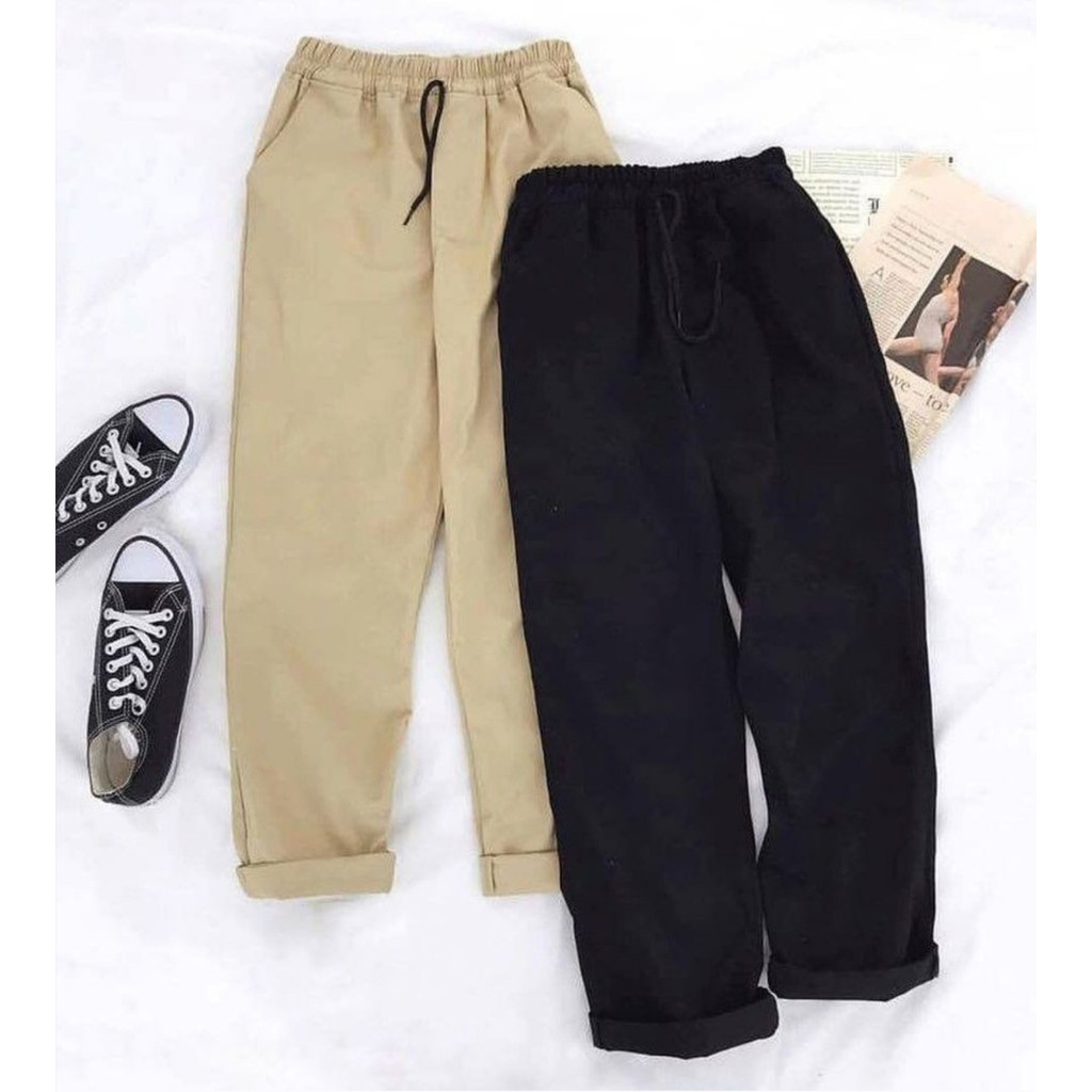 QUẦN KAKI ĐEN - BASIC PANTS IN BLACK UNISEX | BigBuy360 - bigbuy360.vn