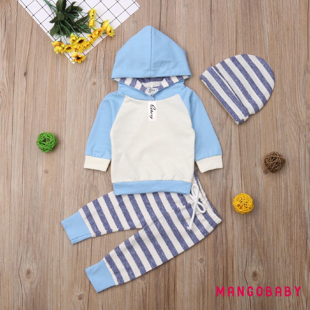 Bộ Đồ 3 Món Gồm Áo Hoodie + Quần Dành Cho Trẻ Em Sơ Sinh 0-24 Tháng Tuổi